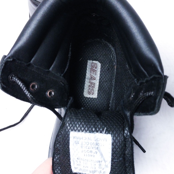 Sears Work Boot Soft Toe Black Leather size 7.5 - Picture 6 of 6